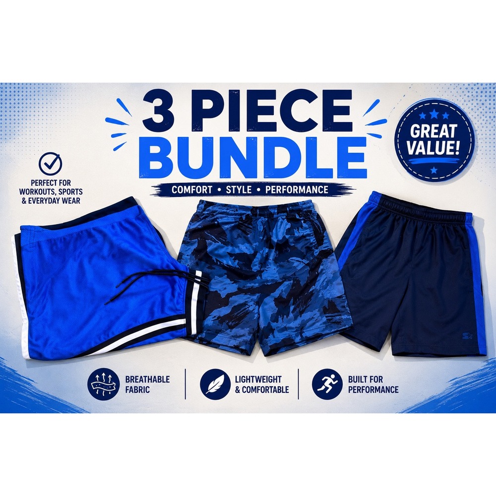 Bundle Men's Athletic Shorts Athleisure‎ Workout Gym Lounge Fitness Shorts Small